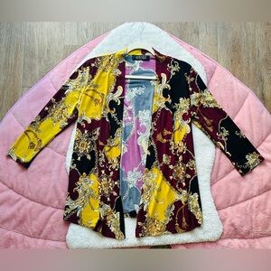 Kasper Vibrant Multicolor Open Front Cardigan